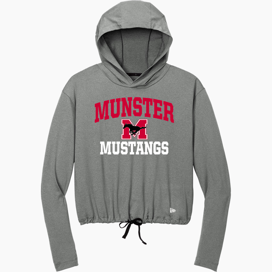 MUNSTER HIGH SCHOOL MUSTANGS <span class="pdp-name-mascot">MUNSTER MUSTANGS</span> New Era Women's Power Long Sleeve Hoodie