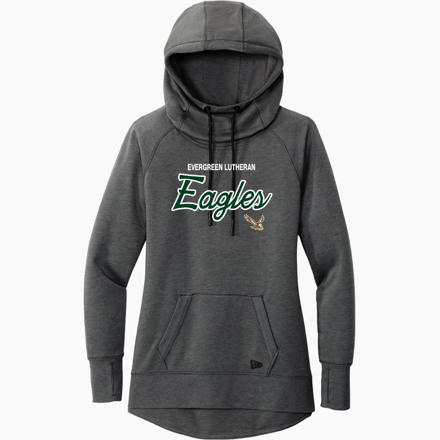 Evergreen Lutheran Eagles New Era Women's Tri-Blend Fleece Pullover Hoodie