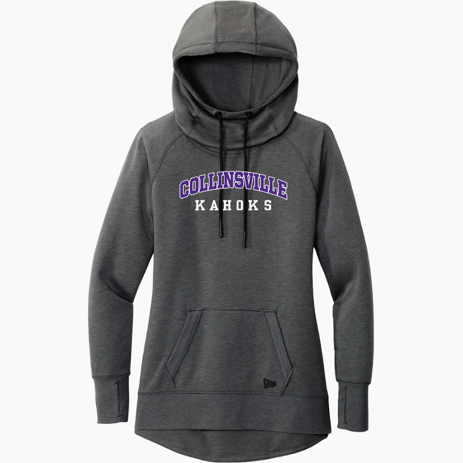 Collinsville Kahoks New Era Women's Tri-Blend Fleece Pullover Hoodie