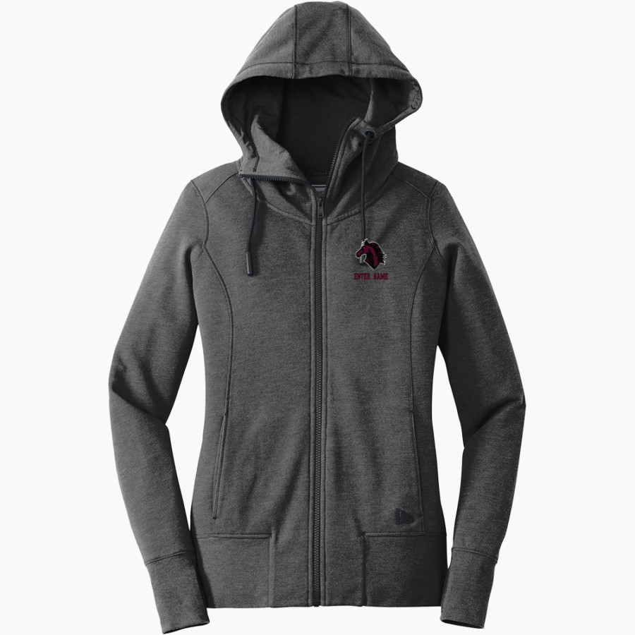 Montgomery Village Mustangs <span class="pdp-name-mascot">Montgomery Village Middle School Mustangs</span> New Era Women's Tri-Blend Fleece Full-Zip Hoodie
