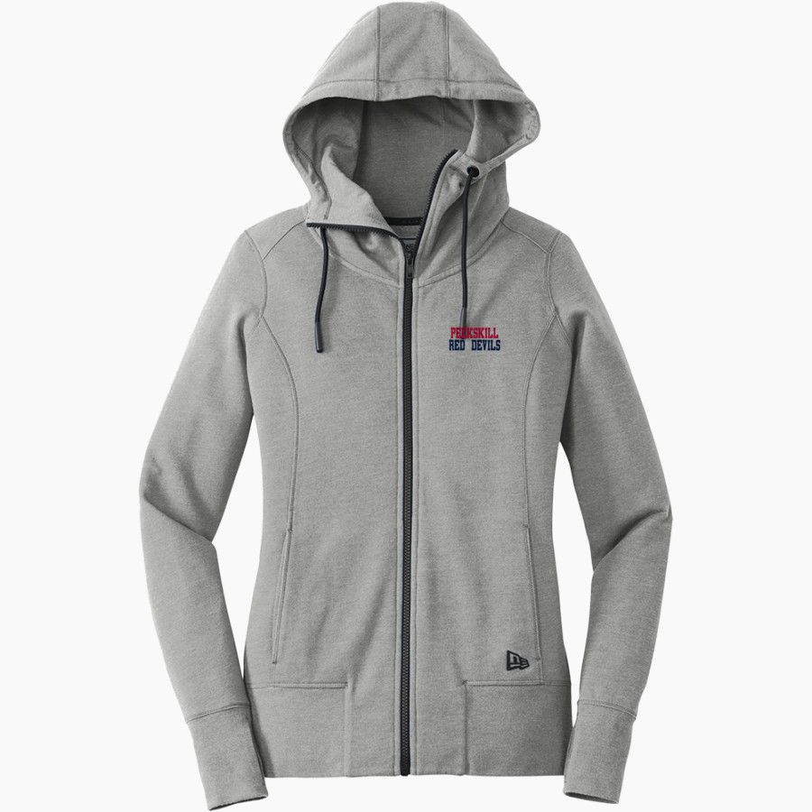 PEEKSKILL HIGH SCHOOL RED DEVILS New Era Women's Tri-Blend Fleece Full-Zip Hoodie