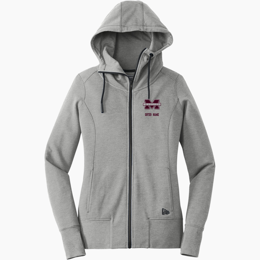 MILLBURY SR HIGH SCHOOL WOOLIES <span class="pdp-name-mascot">MILLBURY MEMORIAL WOOLIES</span> New Era Women's Tri-Blend Fleece Full-Zip Hoodie