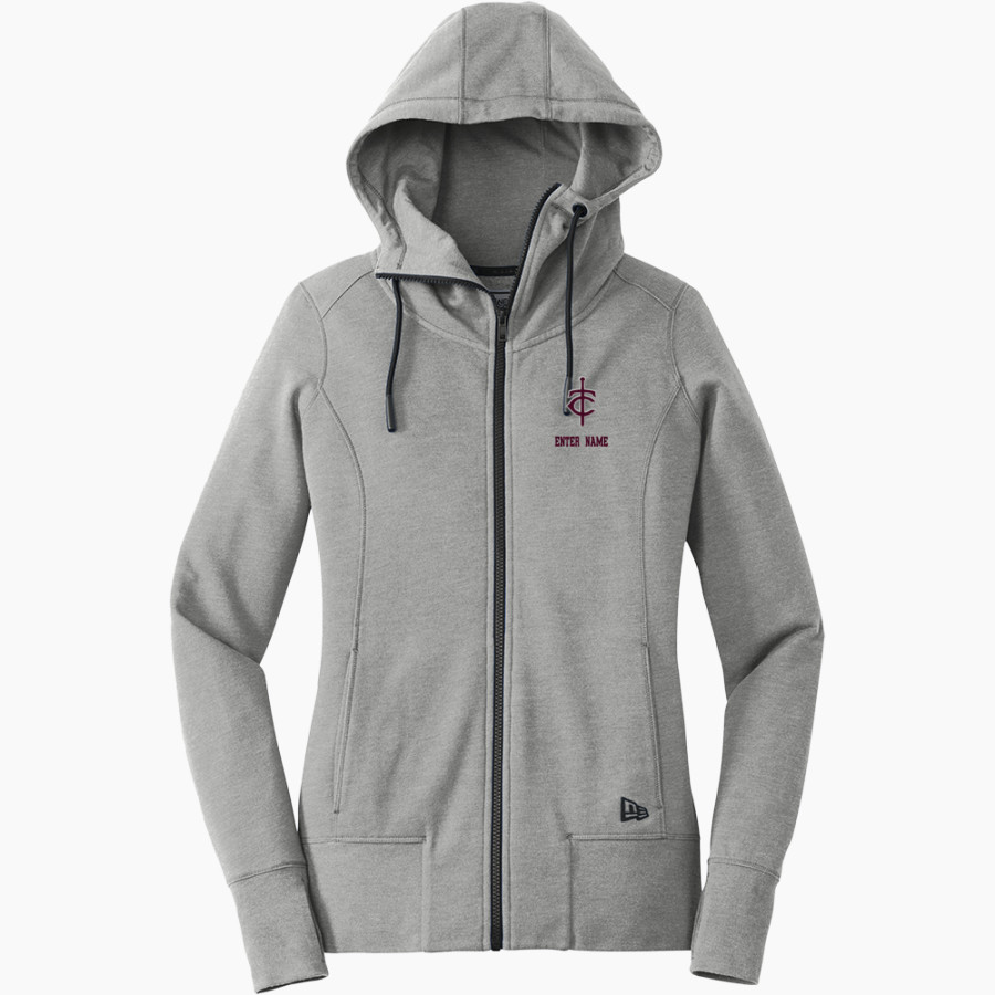 Trinity Warriors <span class="pdp-name-mascot">Trinity Christian Warriors</span> New Era Women's Tri-Blend Fleece Full-Zip Hoodie