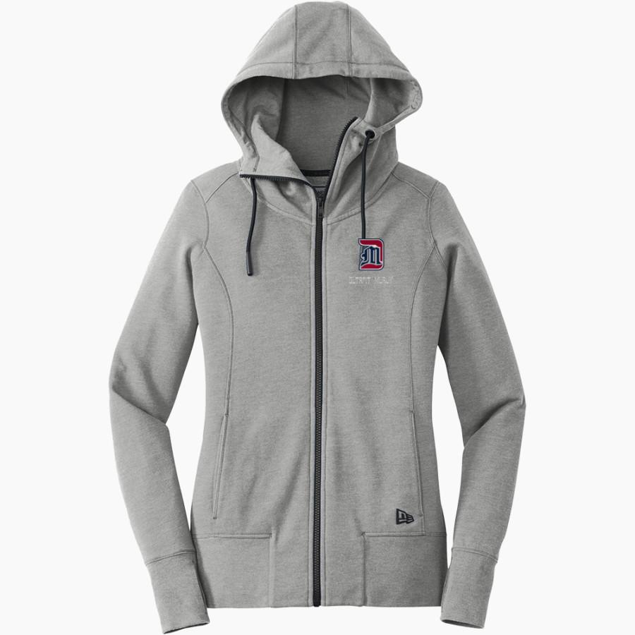 Detroit Mercy Titans Sideline Store <span class="pdp-name-mascot">UDM Titans</span> New Era Women's Tri-Blend Fleece Full-Zip Hoodie