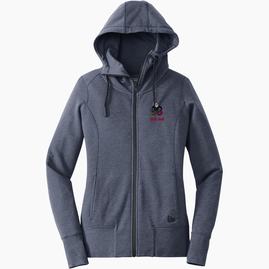 Oswalt Eagles New Era Women's Tri-Blend Fleece Full-Zip Hoodie