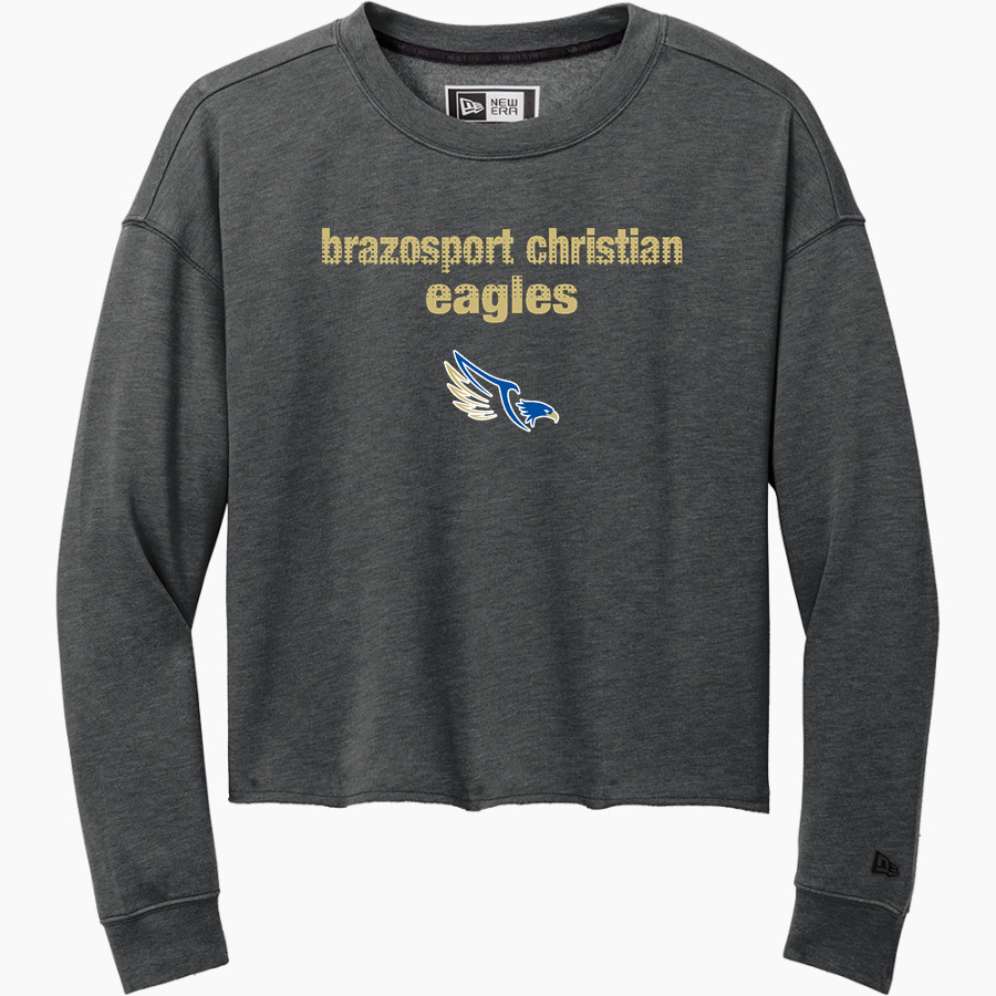 Brazosport Christian Eagles New Era Women's Tri-Blend Fleece Long Sleeve Crew
