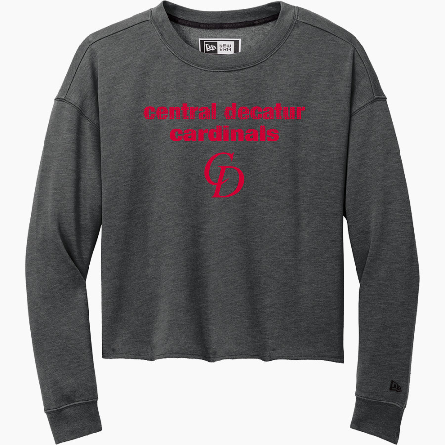 Central Decatur Cardinals New Era Women's Tri-Blend Fleece Long Sleeve Crew