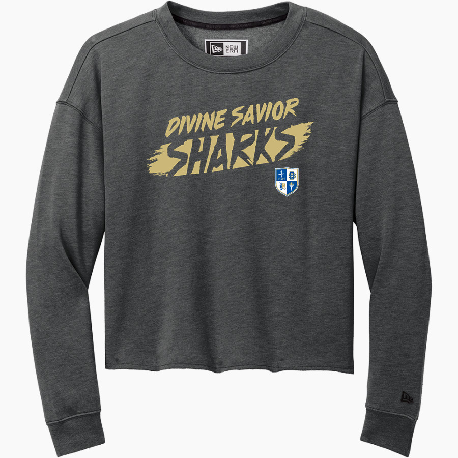 Divine Savior Academy Sharks <span class="pdp-name-mascot">Divine Savior Sharks</span> New Era Women's Tri-Blend Fleece Long Sleeve Crew