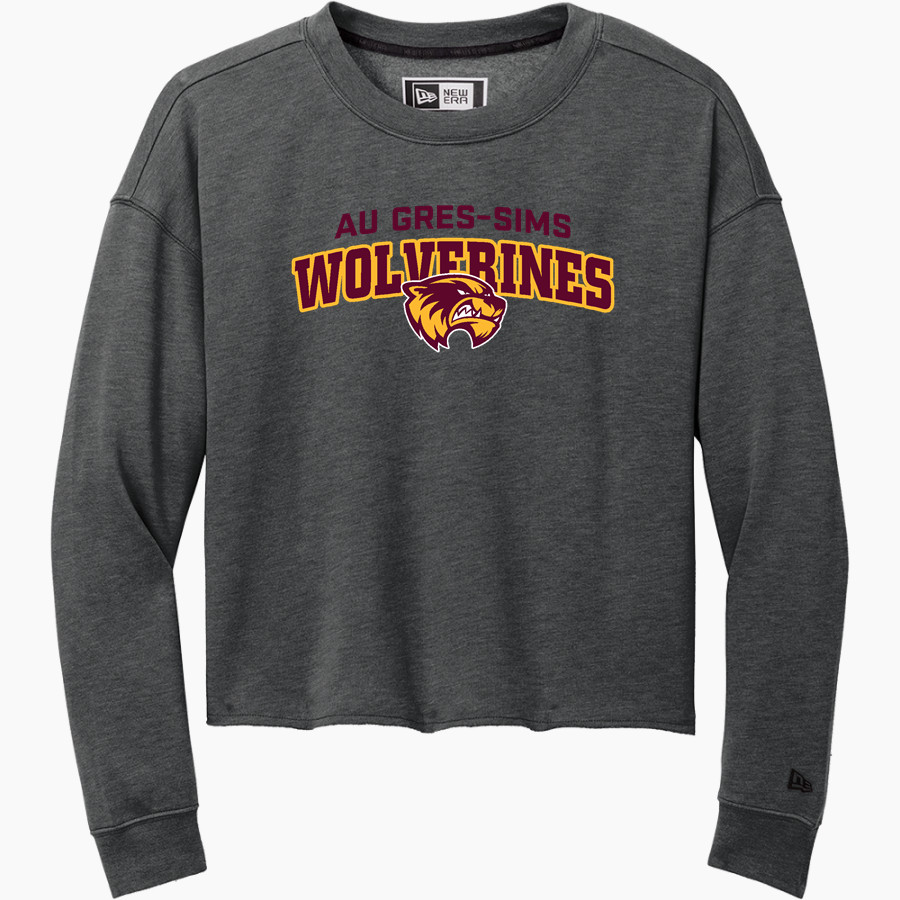 Au Gres-Sims HIGH SCHOOL WOLVERINES <span class="pdp-name-mascot">AU GRES - SIMS WOLVERINES</span> New Era Women's Tri-Blend Fleece Long Sleeve Crew