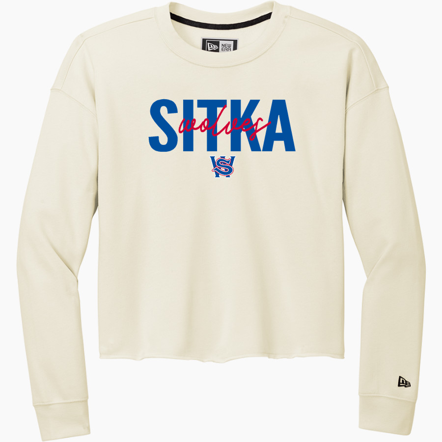 SITKA HIGH SCHOOL WOLVES <span class="pdp-name-mascot">SITKA WOLVES</span> New Era Women's Tri-Blend Fleece Long Sleeve Crew