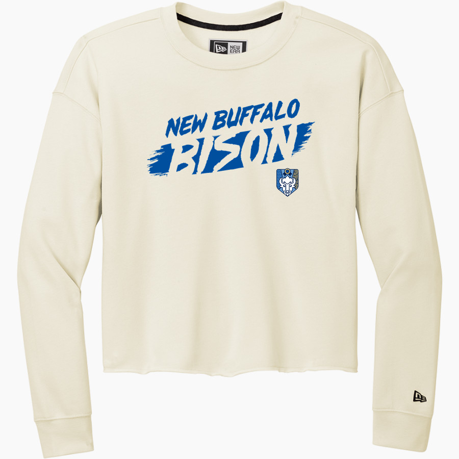 NEW BUFFALO HIGH SCHOOL BISON New Era Women's Tri-Blend Fleece Long Sleeve Crew