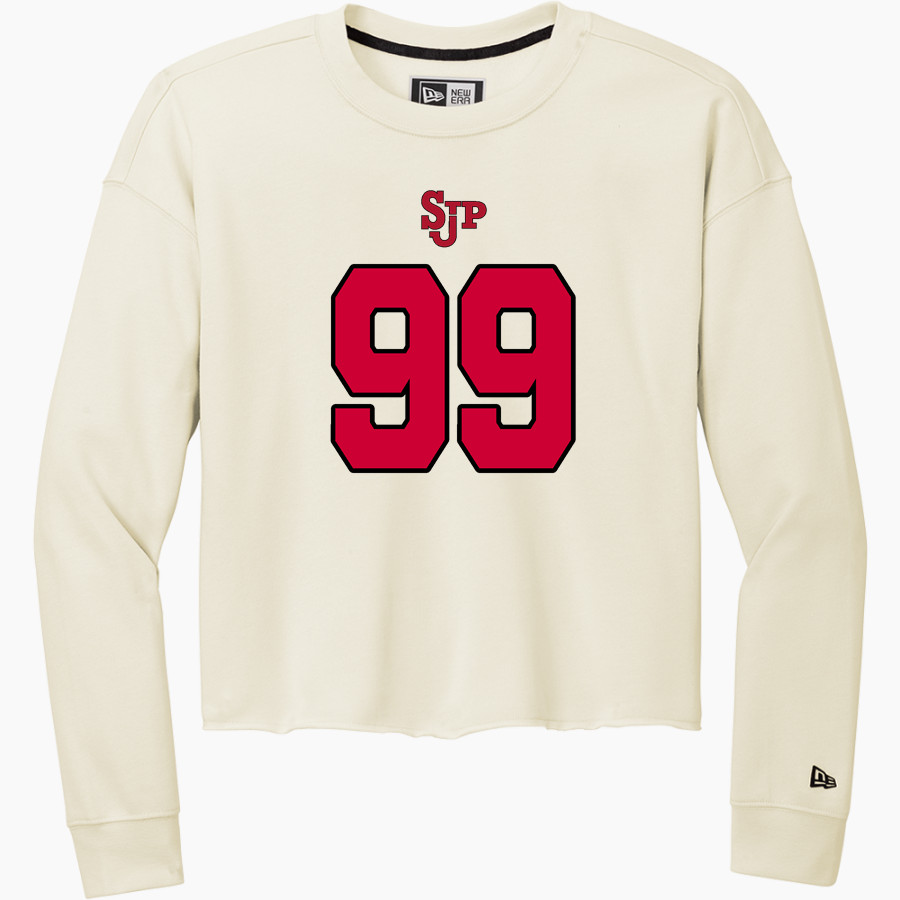 St. John's Prep Red Storm New Era Women's Tri-Blend Fleece Long Sleeve Crew