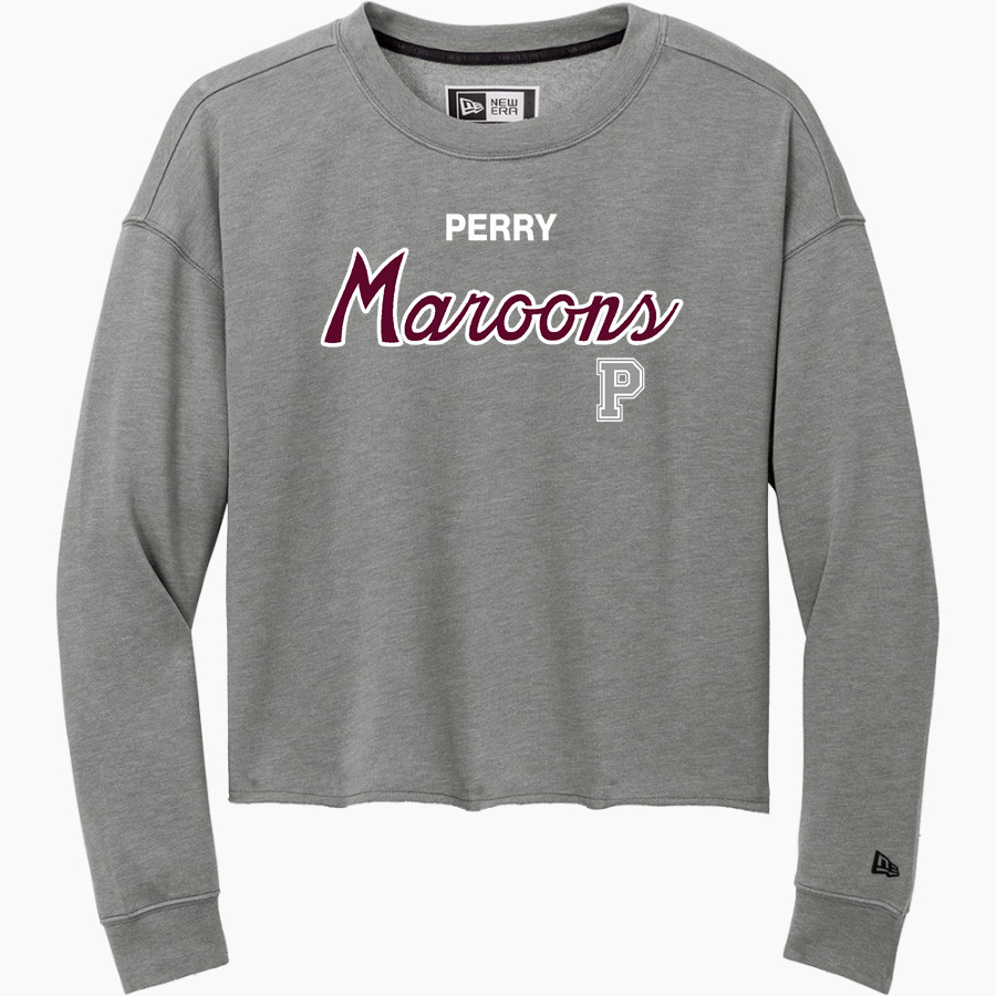 PERRY HIGH SCHOOL MAROONS <span class="pdp-name-mascot">PERRY MAROONS</span> New Era Women's Tri-Blend Fleece Long Sleeve Crew
