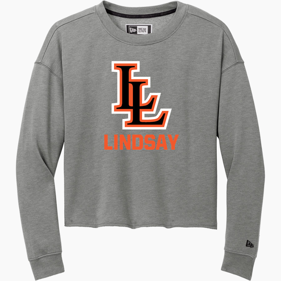 LINDSAY SCHOOL DISTRICT 9 LEOPARDS <span class="pdp-name-mascot">LINDSAY LEOPARDS</span> New Era Women's Tri-Blend Fleece Long Sleeve Crew