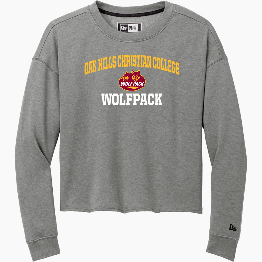 Oak Hills Christian College Wolfpack New Era Women's Tri-Blend Fleece Long Sleeve Crew