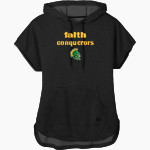 FAITH CHRISTIAN ACADEMY CONQUERORS New Era Women's Performance Terry Short Sleeve Hoodie Front Thumbnail