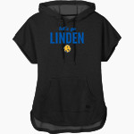 LINDEN HIGH SCHOOL LIONS New Era Women's Performance Terry Short Sleeve Hoodie Front Thumbnail