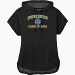 Divine Savior Academy Sharks New Era Women's Performance Terry Short Sleeve Hoodie Front Thumbnail