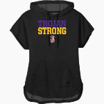 SEBEKA HIGH SCHOOL Trojans Online Store <span class="pdp-name-mascot">SEBEKA TROJANS</span> New Era Women's Performance Terry Short Sleeve Hoodie Front Thumbnail