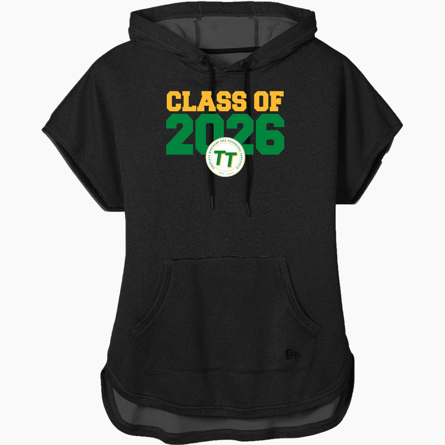Triplett Tech <span class="pdp-name-mascot">Triplett Business and Technical Institute</span> New Era Women's Performance Terry Short Sleeve Hoodie
