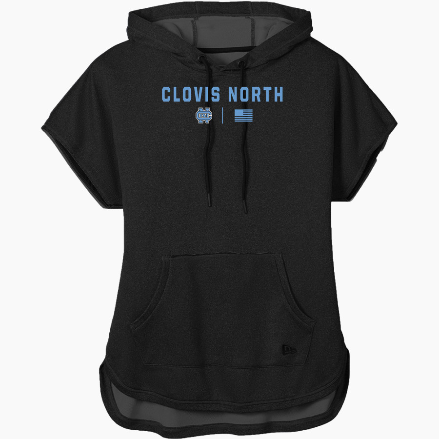 CLOVIS NORTH HIGH SCHOOL BRONCOS <span class="pdp-name-mascot">CLOVIS NORTH BRONCOS</span> New Era Women's Performance Terry Short Sleeve Hoodie