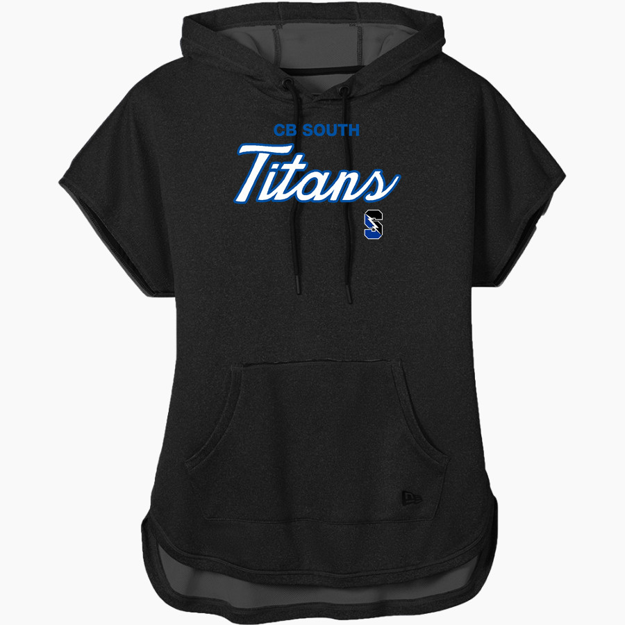 CB South Titans New Era Women's Performance Terry Short Sleeve Hoodie