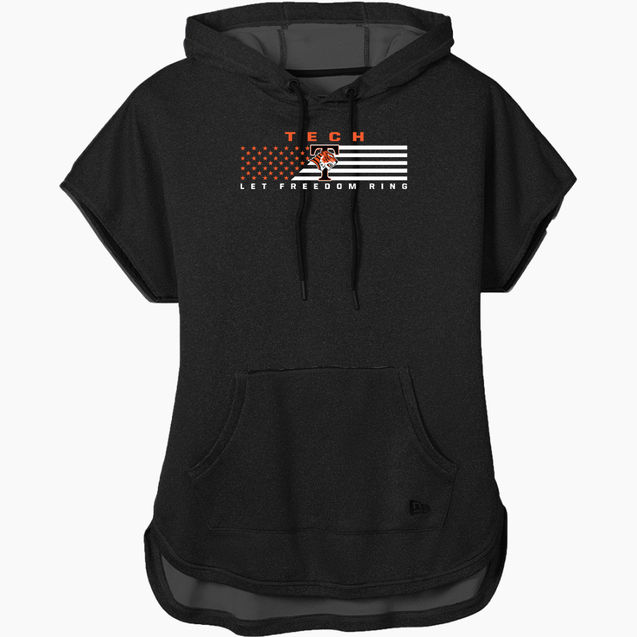Tech High School Tigers <span class="pdp-name-mascot">Tech High School</span> New Era Women's Performance Terry Short Sleeve Hoodie
