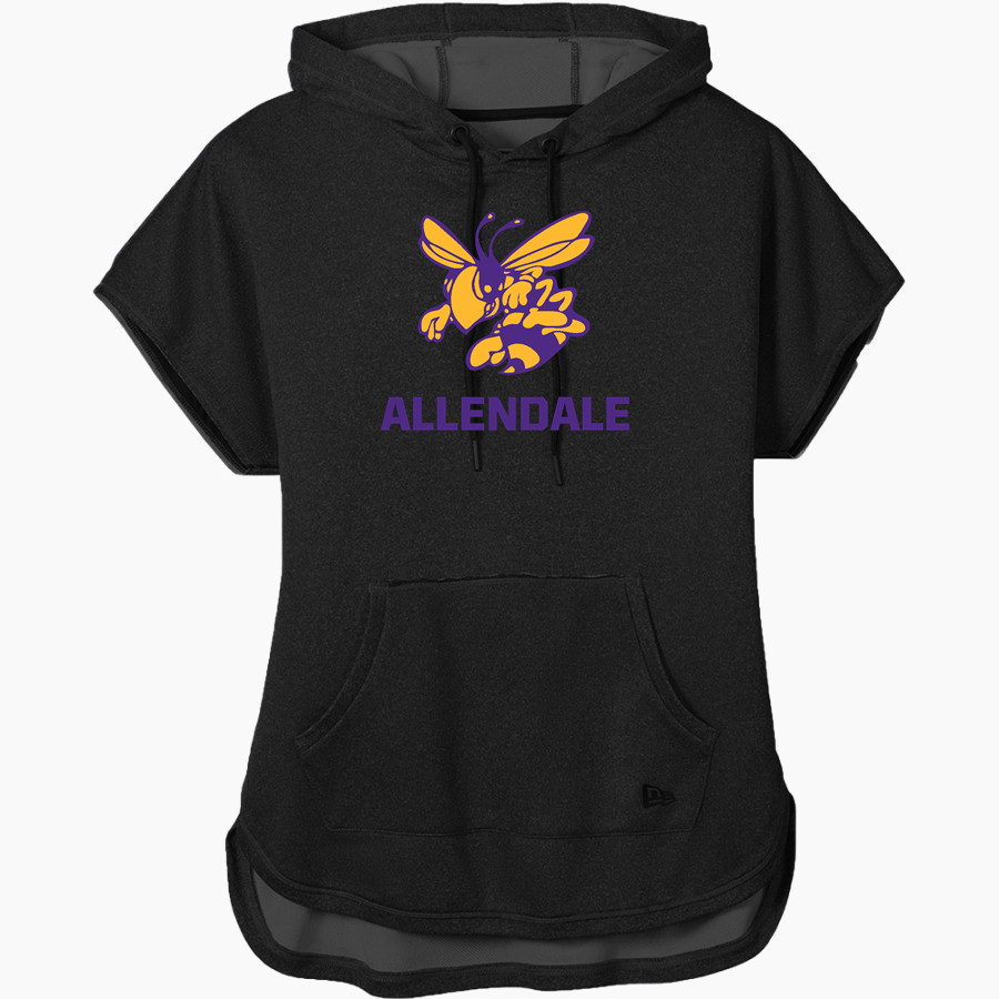 Allendale Yellowjackets <span class="pdp-name-mascot">Allendale Yellowjackets</span> New Era Women's Performance Terry Short Sleeve Hoodie