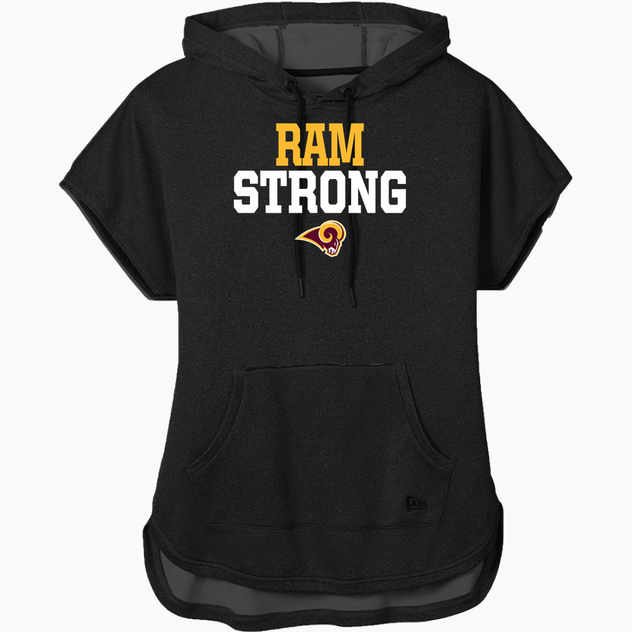TYNER ACADEMY RAMS New Era Women's Performance Terry Short Sleeve Hoodie