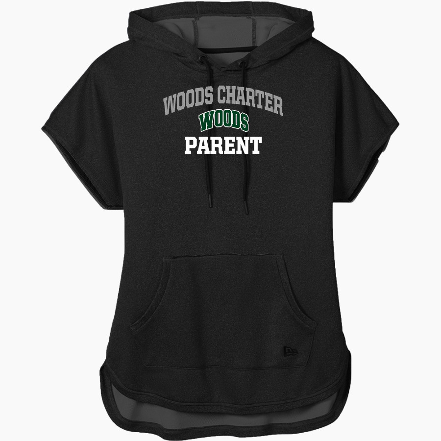 Woods Charter Wolves New Era Women's Performance Terry Short Sleeve Hoodie