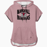 Marshall Mavericks New Era Women's Performance Terry Short Sleeve Hoodie Front Thumbnail