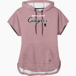 Martin Luther School Cougars New Era Women's Performance Terry Short Sleeve Hoodie Front Thumbnail