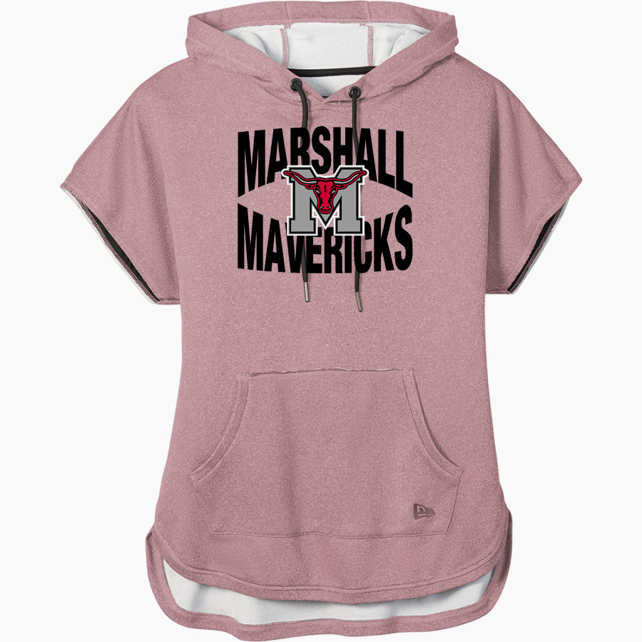 Marshall Mavericks New Era Women's Performance Terry Short Sleeve Hoodie