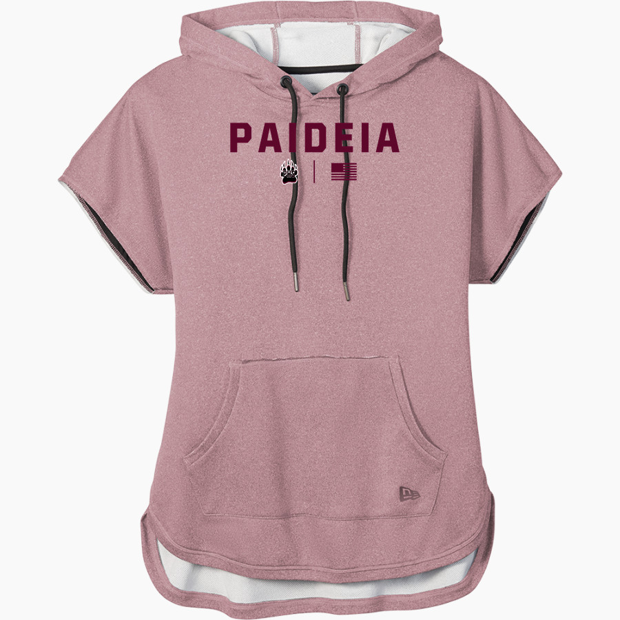 Paideia High Bears New Era Women's Performance Terry Short Sleeve Hoodie