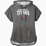 Detroit Mercy Titans Sideline Store <span class="pdp-name-mascot">UDM Titans</span> New Era Women's Performance Terry Short Sleeve Hoodie Front Thumbnail