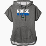 Bay College Norse New Era Women's Performance Terry Short Sleeve Hoodie Front Thumbnail