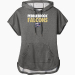 Pebblebrook Falcons New Era Women's Performance Terry Short Sleeve Hoodie Front Thumbnail