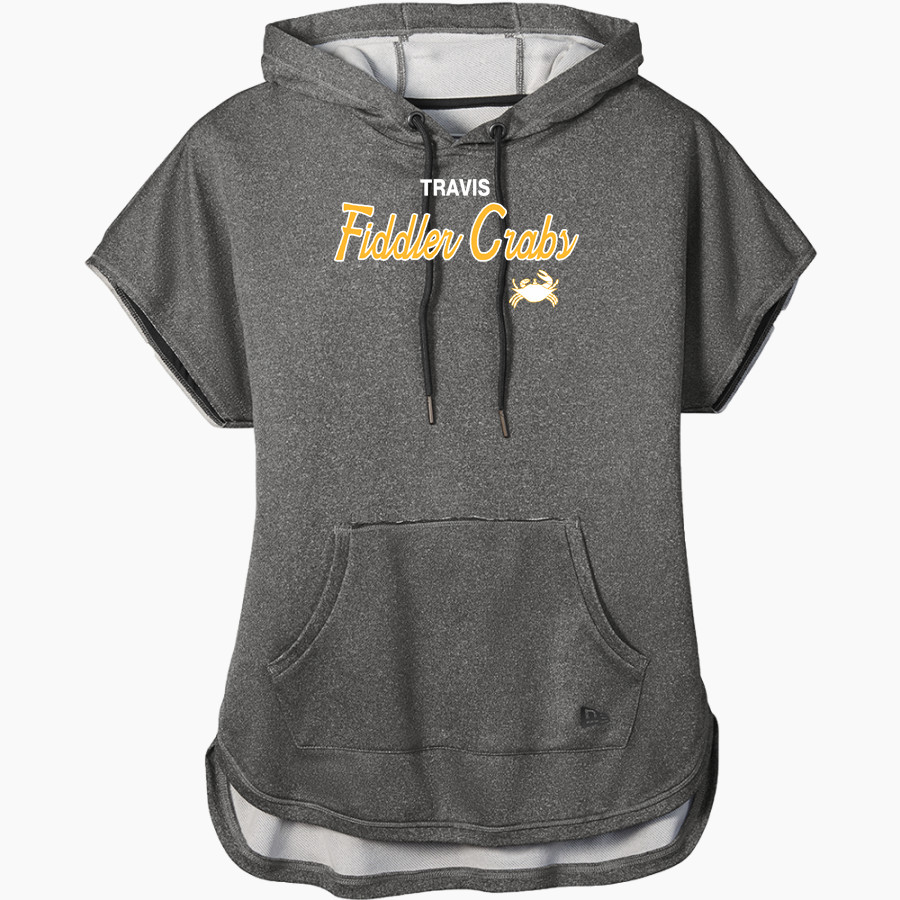 Travis Fiddler Crabs New Era Women's Performance Terry Short Sleeve Hoodie