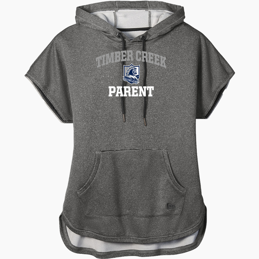 TIMBER CREEK HIGH SCHOOL CHARGERS New Era Women's Performance Terry Short Sleeve Hoodie