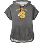 SPRINGFIELD SHAWNEE HIGH SCHOOL BRAVES <span class="pdp-name-mascot">SPRINGFIELD SHAWNEE BRAVES</span> New Era Women's Performance Terry Short Sleeve Hoodie Front Thumbnail