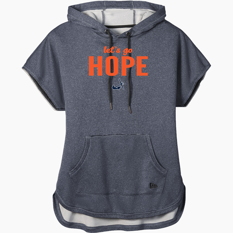 Hope College Online Athletics Store <span class="pdp-name-mascot">Hope Flying Dutch</span> New Era Women's Performance Terry Short Sleeve Hoodie