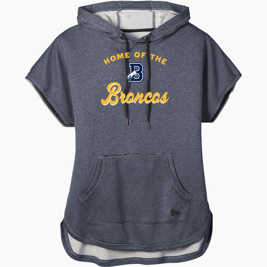 William L Callahan Broncos New Era Women's Performance Terry Short Sleeve Hoodie