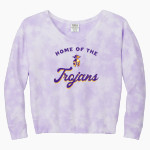 SEBEKA HIGH SCHOOL Trojans Online Store <span class="pdp-name-mascot">SEBEKA TROJANS</span> Port & Company Women's Tie-Dye V-Neck Sweatshirt Front Thumbnail