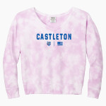 Castleton Wildcats <span class="pdp-name-mascot">Castleton Elementary Wildcats</span> Port & Company Women's Tie-Dye V-Neck Sweatshirt Front Thumbnail