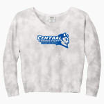 CCSU Blue Devils Port & Company Women's Tie-Dye V-Neck Sweatshirt Front Thumbnail
