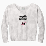 MYRTLE HIGH SCHOOL HAWKS Port & Company Women's Tie-Dye V-Neck Sweatshirt Front Thumbnail