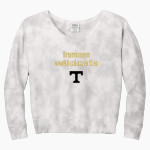 Trumann Wildcats Port & Company Women's Tie-Dye V-Neck Sweatshirt Front Thumbnail