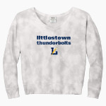 LITTLESTOWN HIGH SCHOOL THUNDERBOLTS Port & Company Women's Tie-Dye V-Neck Sweatshirt Front Thumbnail