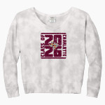 CHARLOTTE HIGH SCHOOL TROJANS Port & Company Women's Tie-Dye V-Neck Sweatshirt Front Thumbnail