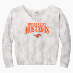 MIDLAND VALLEY HIGH SCHOOL MUSTANGS <span class="pdp-name-mascot">MIDLAND VALLEY MUSTANGS</span> Port & Company Women's Tie-Dye V-Neck Sweatshirt Front Thumbnail